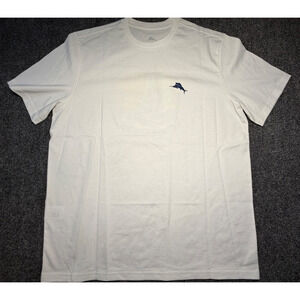 Tommy Bahama Paradise Bound Sailing Graphic T-Shirt White Marlin Boat Tee M